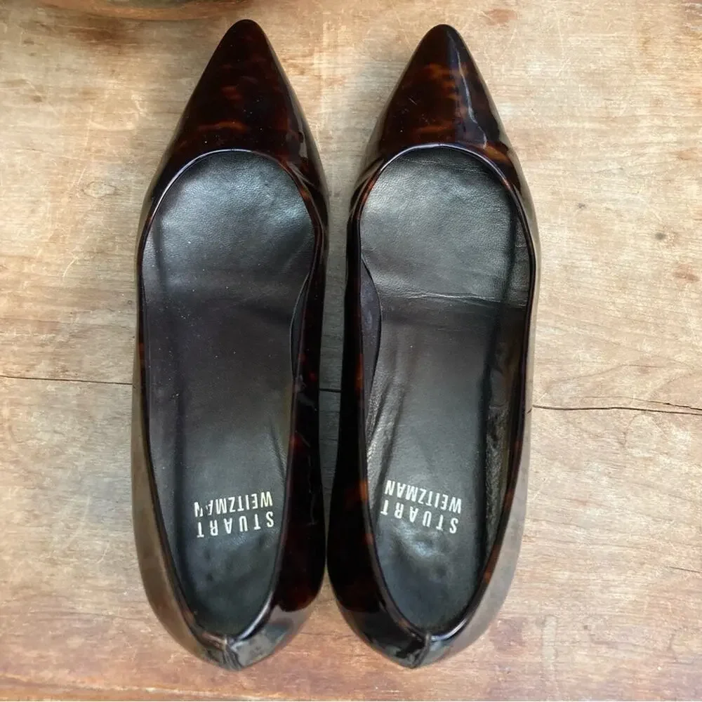 Stuart Weitzman wedges size 6 low heal tortoise‎ patent leather